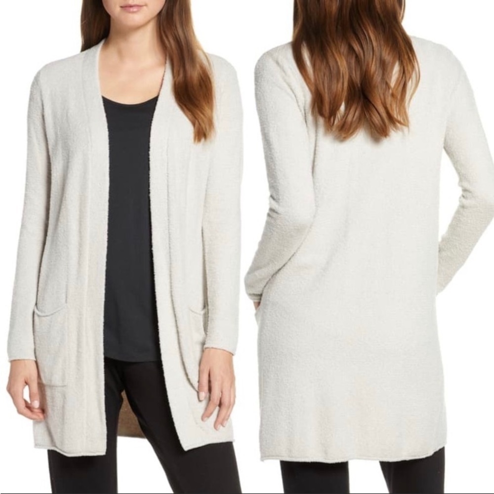 Barefoot Dreams CozyChic Ultra Lite Gray Cardigan Sweater Women’s L